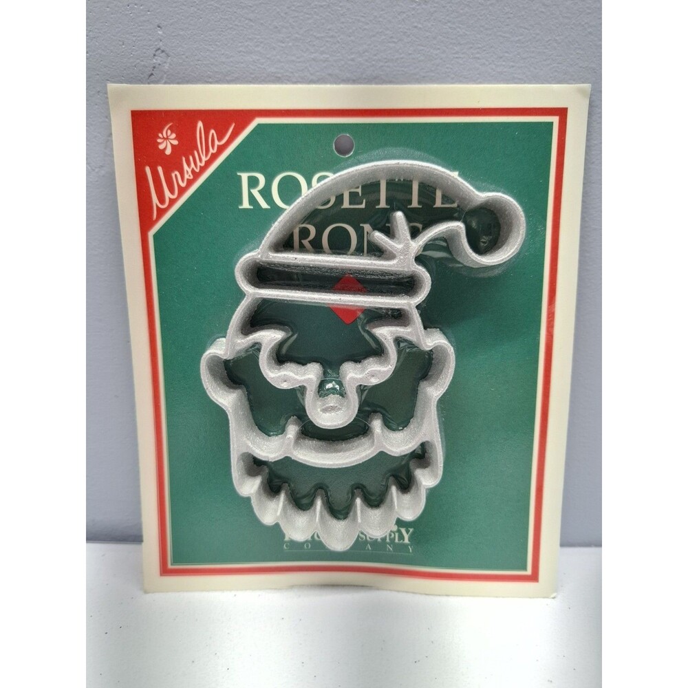 Vintage Ursula Santa Rosette Iron NOS Carded Christmas Holiday Pastry Mold